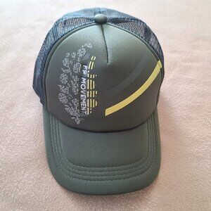 Free People Movement Trail Runner Trucker Hat Cap Snapback Olive Green Retro NWT